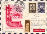04. Ballonpost 28. 5. 1950 REKO Graz Ganzsache Andreas Hofer